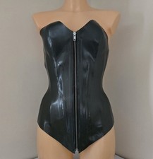 22" libidex Valeria corset Latex Rubber fetish wear metallic pewter
