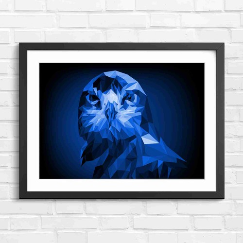 Geometric owl portrait - geometric,