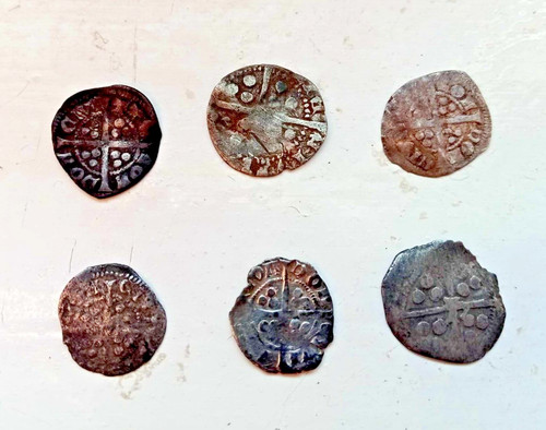 Medieval hammered silver long - medieval,