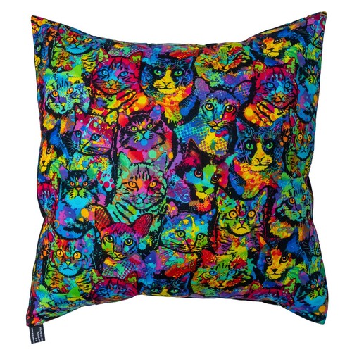 Painted cat cushion cover - cushion,