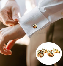 Knot Cufflinks 18ct Gold Plated Men's Formal Casual Occasion Cuff Links Jewelry