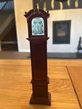 1:12 Scale Dolls House Oak Grandfather Clock Miniature Wooden Hall Furniture