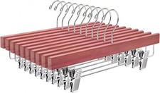  American Red Cedar Wood Pants Hangers 12 Pack, Natural Cedar Wooden S