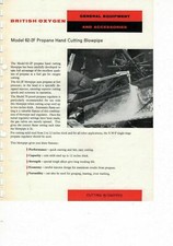 BOC British Oxygen 62-2F Propane Hand Cutting Blowpipe Brochure 1964 5289F