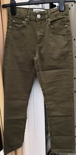 Cherokee Khaki Slim Trousers Adjustable Waist 100% Cotton Boys Size 7-8 Years