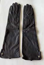 Club Monaco Women’s Long Brown Leather Gloves Large