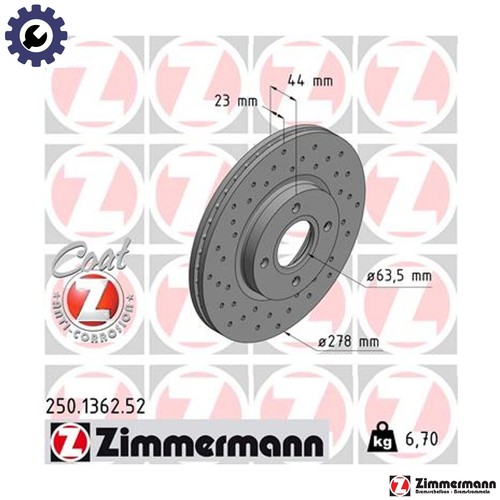 Brake disc 250 1362 for - 2x,