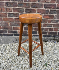 Vintage  Rustic  Pine Country Farmhouse Tall Stool .