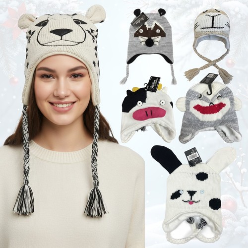 Womens knitted trapper hats - womens,
