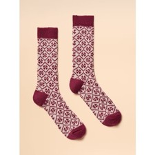 Joules Cosy Berry Red Socks -