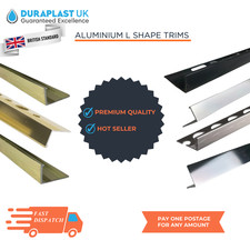 Tile Trims Aluminium L Shape 8mm 10mm 12mm 14mm  Multi Colour Brass Silver Black