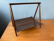 Vintage Mid Century Folding Wooden Magazine Space Age Rack Stand Yugoslavia