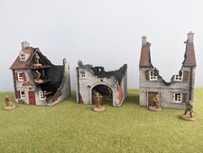 20mm 1/72 1/76 Normandy European style ruined houses scenery for WW2/Napoleonic