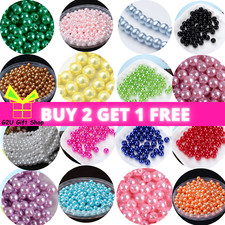 400 Pearl Beads Faux Glass Round Gem 4-10mm Choose Colour Jewellery Making Craft