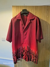 Red Flames Flaming Shirt Size