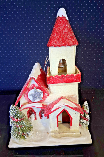 Vintage christmas putz - putz, house