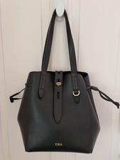 Furla Net M Black Leather Tote