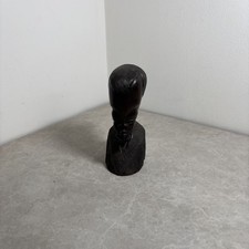 Tribal African wooden head bust vintage wood carving statue figure ornament VGC