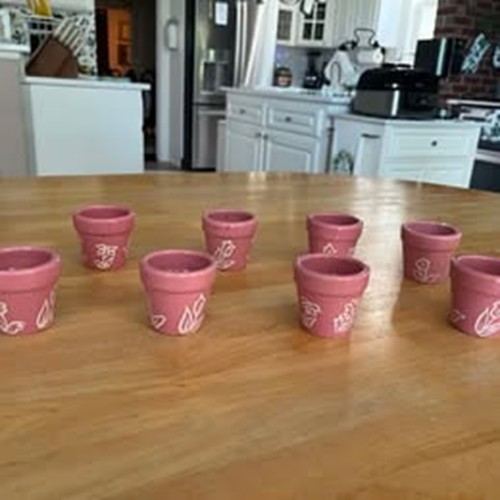 Pink ceramic flower pot napkin - pink,