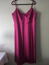 Azazie A-Line Princess Tea Length Satin Dress Boning Formal Romantic Barbie Sz20