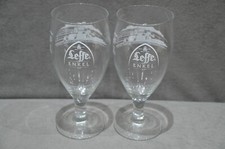 2x Leffe Enkel 4.5% Belgian Beer One Pint Glass Pedestal Goblet Lager New CE M17