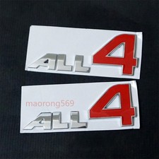 2x Chrome ALL4 Red Silver