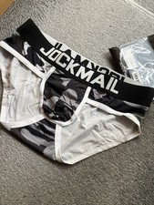  Briefs  Mens Jockmail XL black and grey  Sexy Briefs XL New Poss Gay Scaly Int