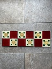 3 Vintage Ceramic Tiles Bright