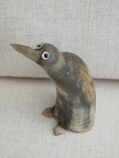 Hand carved horn bird ornament - carved,
