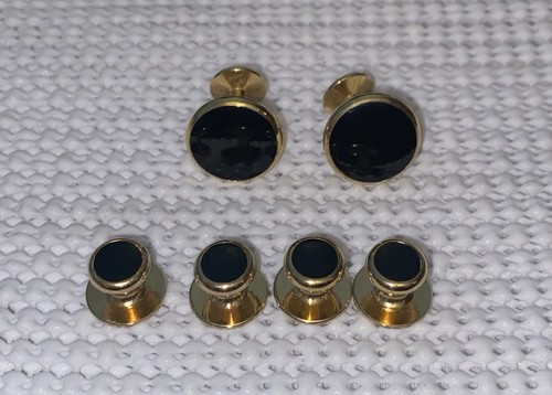 Round black onyx gold - gold, tone