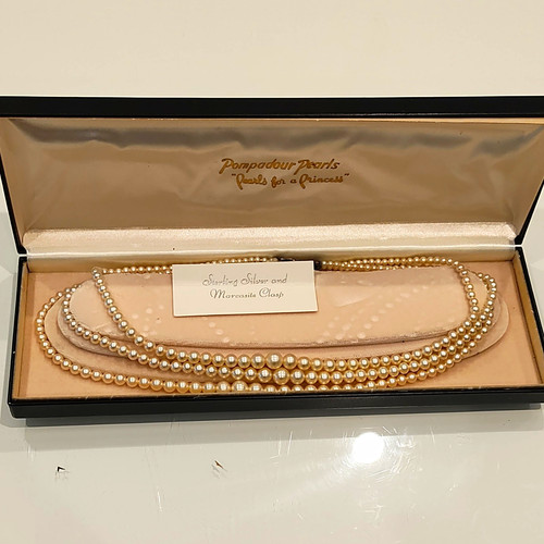 Vintage pompadour faux pearls - vintage,
