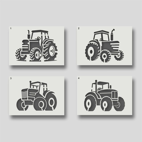 Reusable tractor stencils for - reusable,