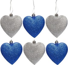12pc heart baubles - 6,