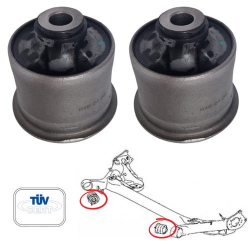 Rear axle subframe bushes pair - axle,