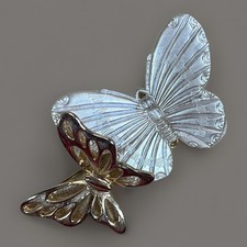 Retro Double Butterfly Brooch