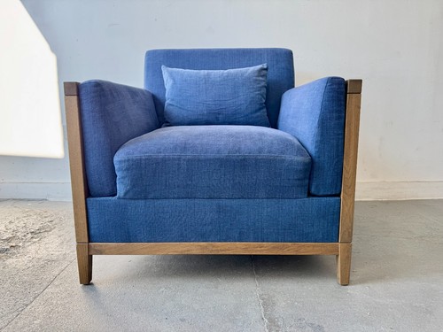 Chester blue armchair walnut - chester,