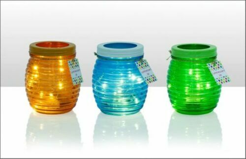 Coloured glass jar - coloured, led