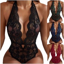 Lingerie Bodysuit Sensual Nightwear Ladies Bodysuit Transparent Teddy Temptation