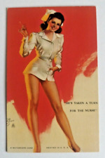 Original 40s Risque He’s Taken A Turn For The Nurse Mutoscope Pin Up Woman 5x3"