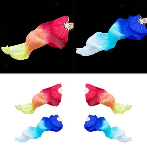 Belly dance faux silk veil - silk, fan