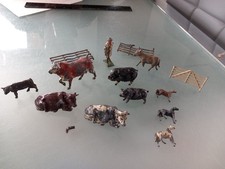 Job Lot Vintage Britains Lead Farm Animals Pigs Cows Horses Farmer Donkey Fences