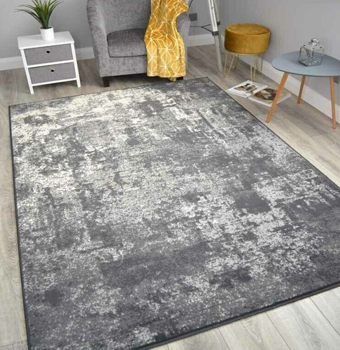 Grey marble style rug - grey,