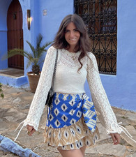 ZARA Aztec Printed Ruffle Hem