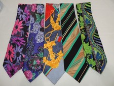 Lot 5 Leonard Paris Men's 100% Silk Floral Neckties TIES.