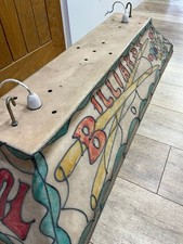 Billiards / Pool Ceiling Hang Lighting Fixture Fiberglass~Stain Glass Look-1960s