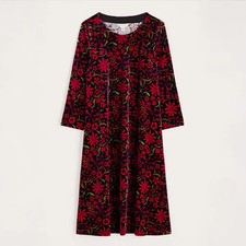 Seasalt Mahonia Dress Folky Flowers Onyx Carmine