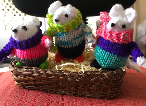 Sweet knitted toy baby - sweet, mice