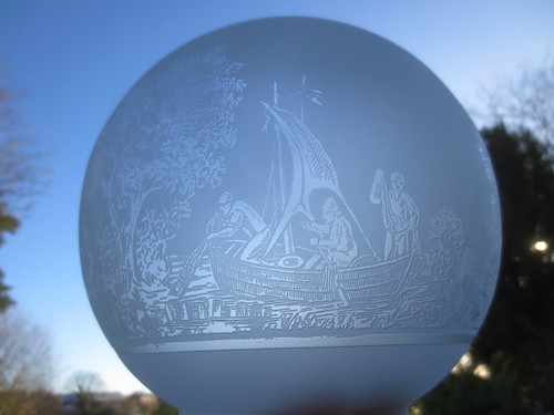 Superb antique crystal etched - antique,