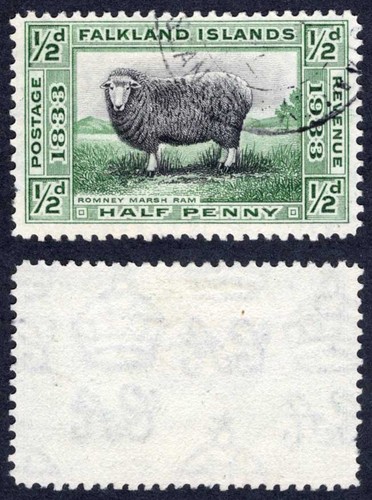 Falkland sg127 2d - is, 1/2d
