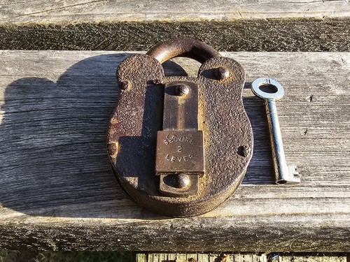 Vintage secure lever padlock - vintage,